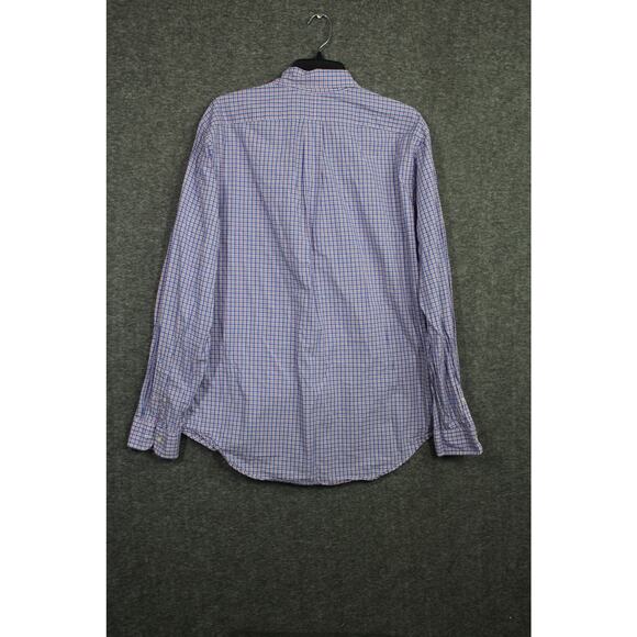 Polo Ralph Lauren Button Shirt Men Large Classic Fit Check Long Sleeve Blue Pink - Picture 2 of 7